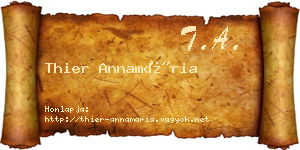Thier Annamária névjegykártya